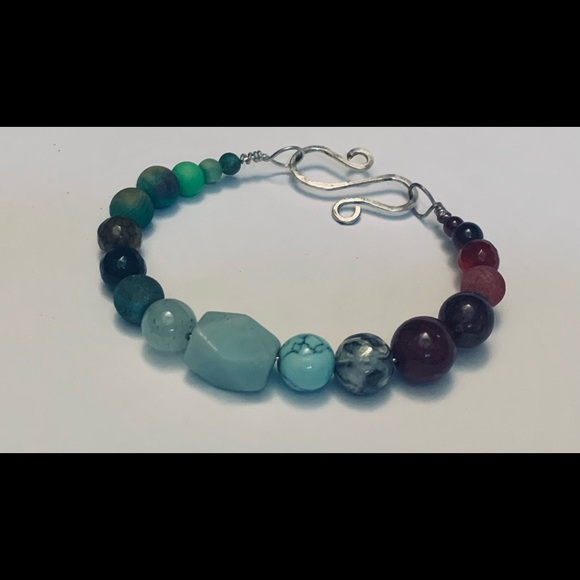 Handmade Natural Gemstone Beaded Bracelet NWT - Picture 4 of 4